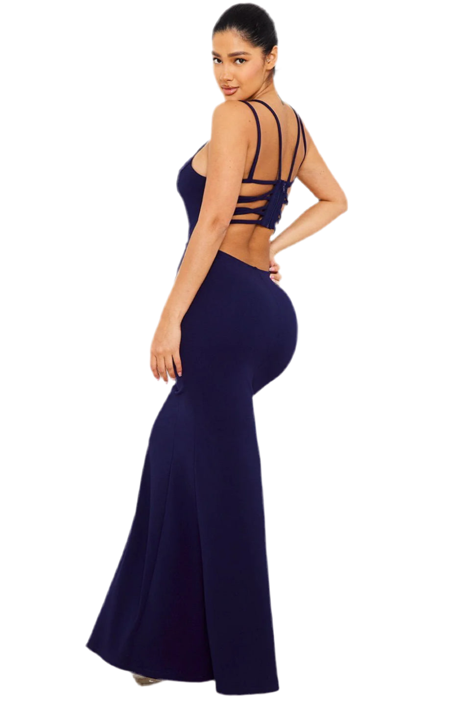 Navy Cutout Strap Dress