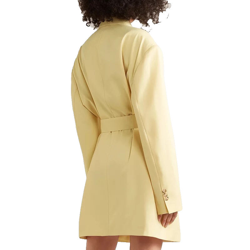 Monica Oversized Yellow Mini Blazer Dress