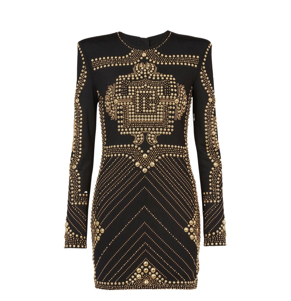 Black Studded Mini Dress