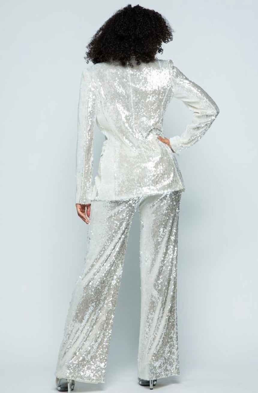 Sequins Blazer & Pants Sets