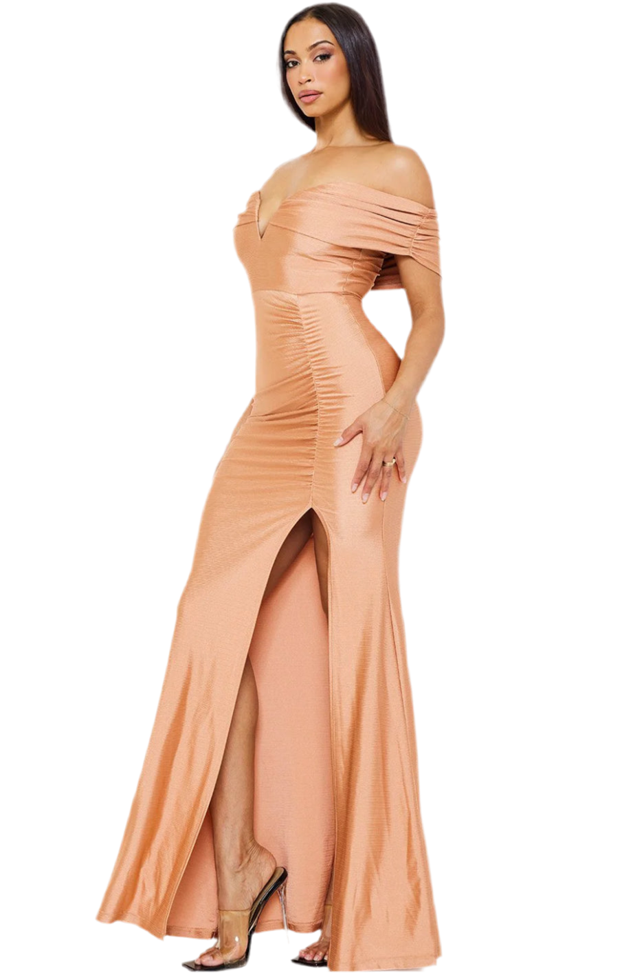Pink Sand Gold Split Dress