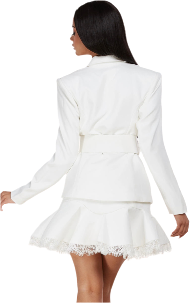 Belted Mini Dress & Blazer Sets