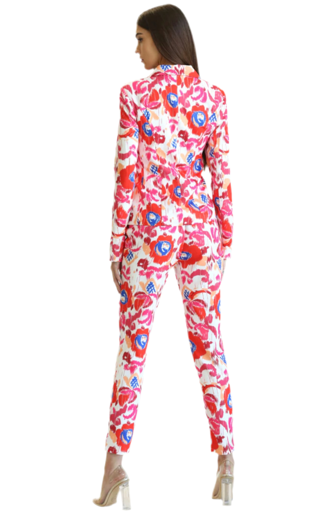Floral Pink Blazer & Pants Sets