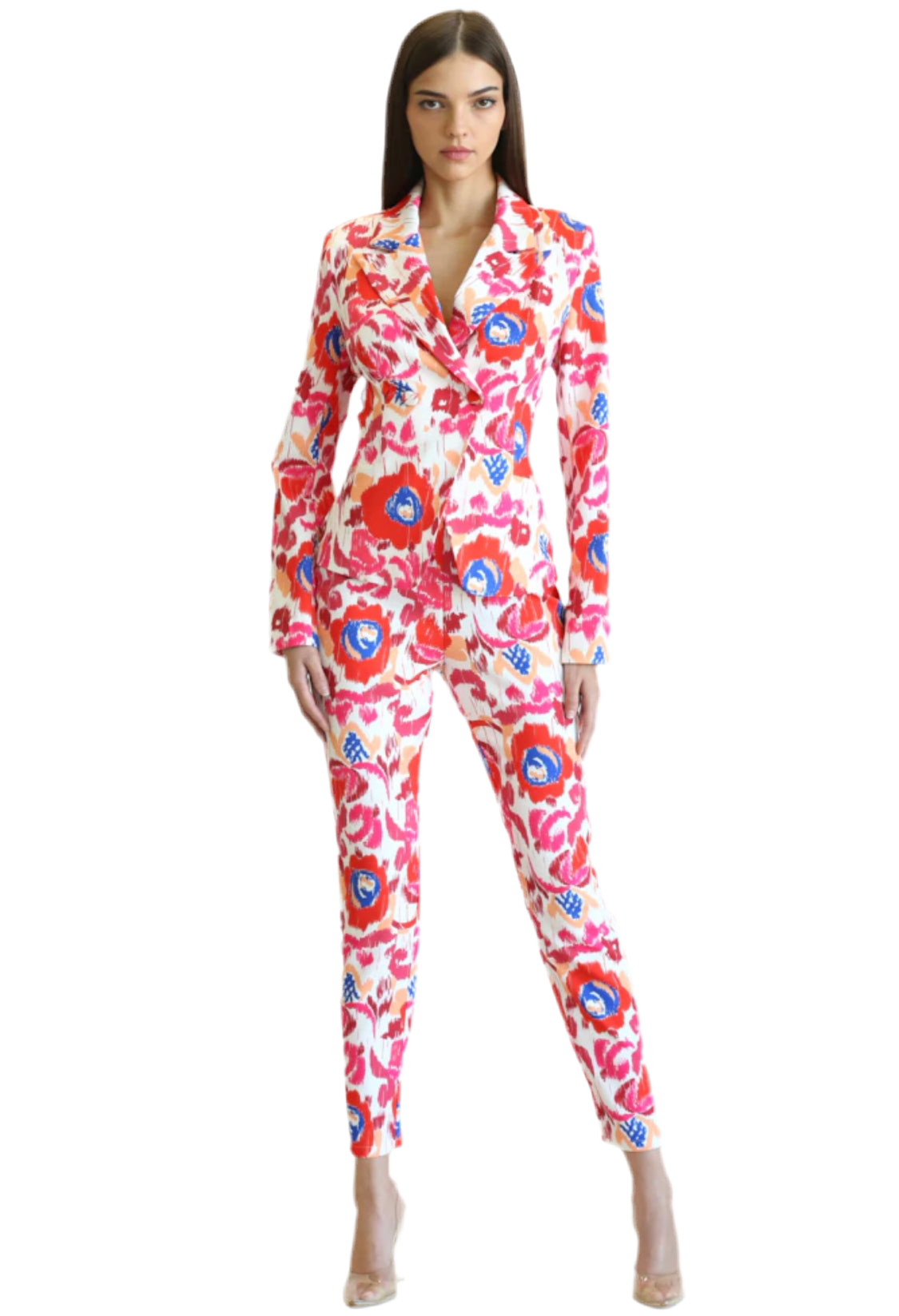 Floral Pink Blazer & Pants Sets