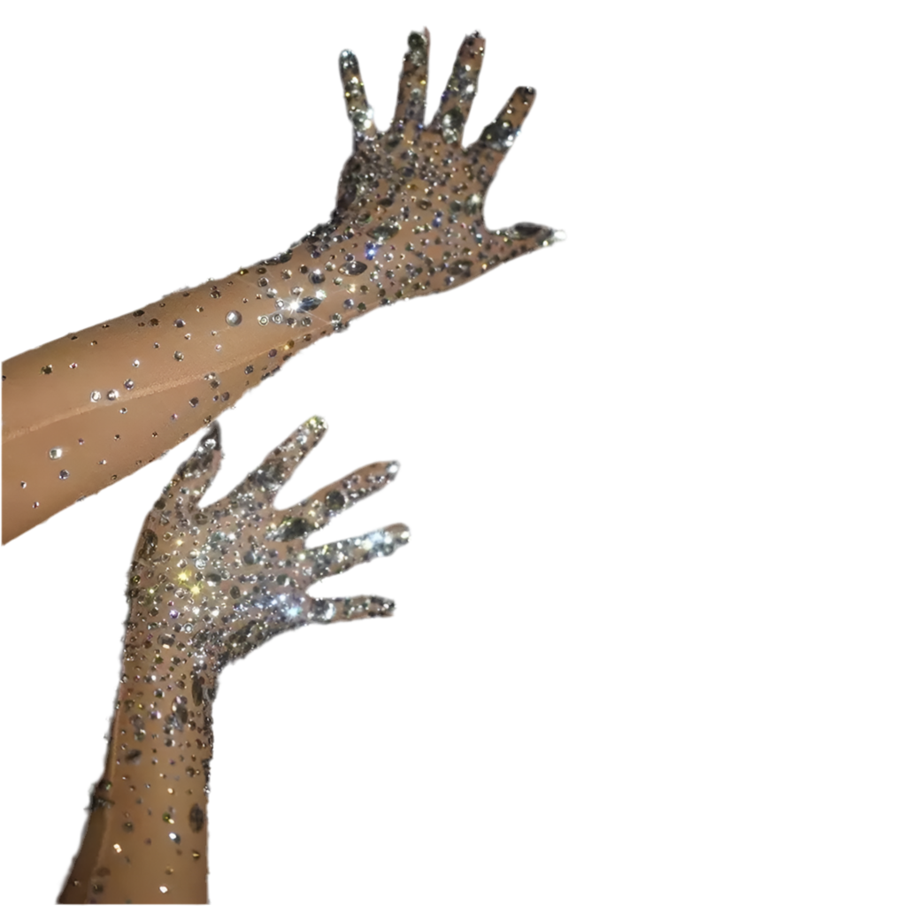 Mesh Crystal Gloves