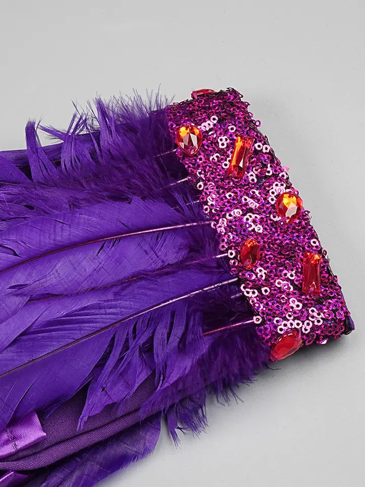 Cutout Feathers Mini Dress