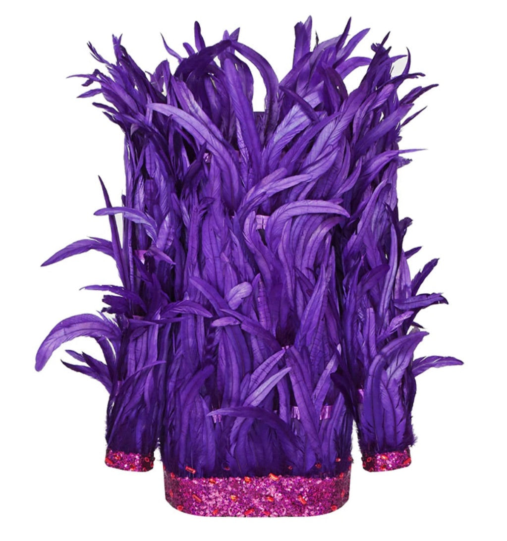 Cutout Feathers Mini Dress