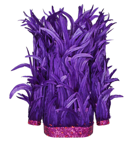 Cutout Feathers Mini Dress