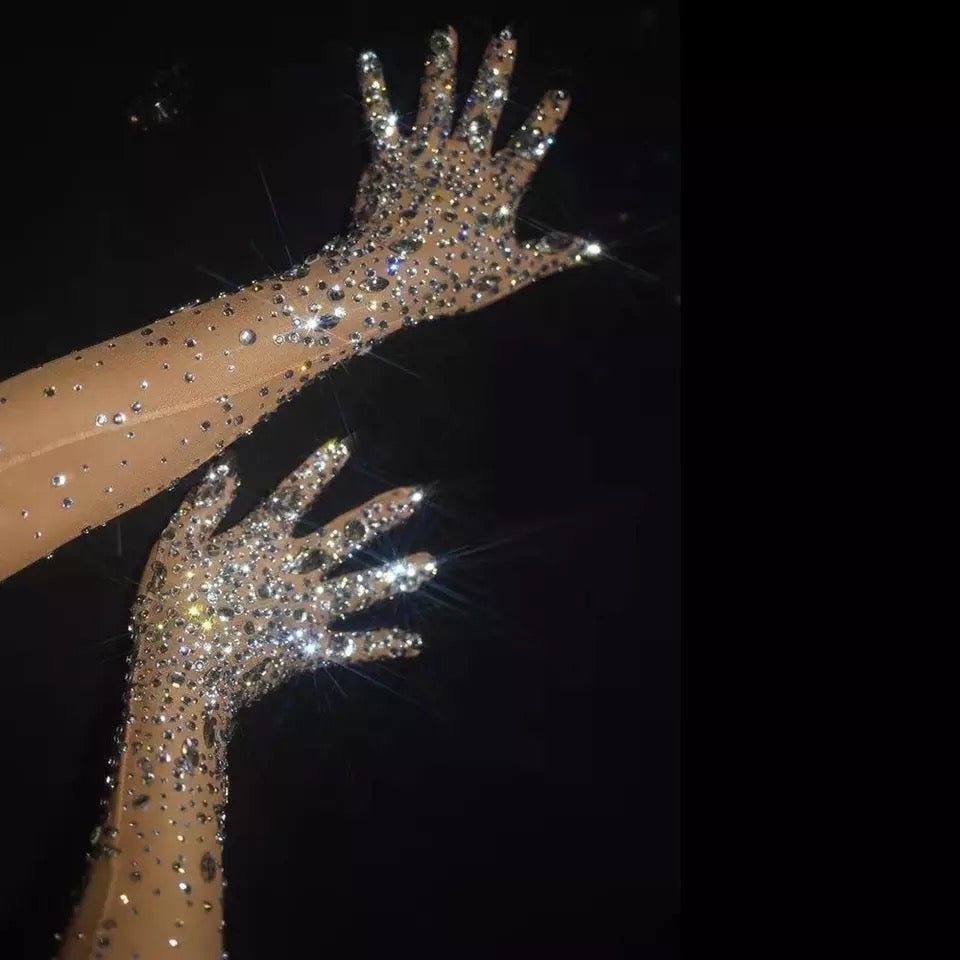 Mesh Crystal Gloves