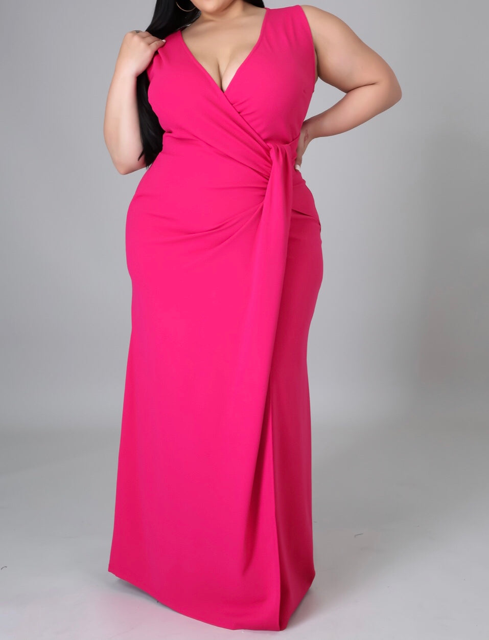 Pink Maxi Dress Plus Size