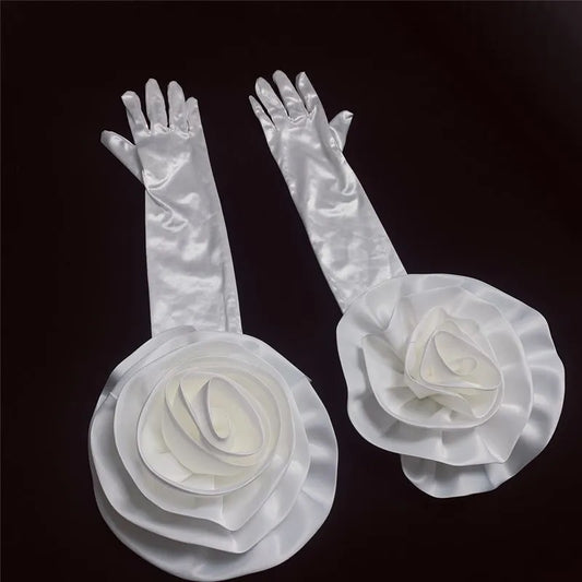 Off White Corsage Gloves