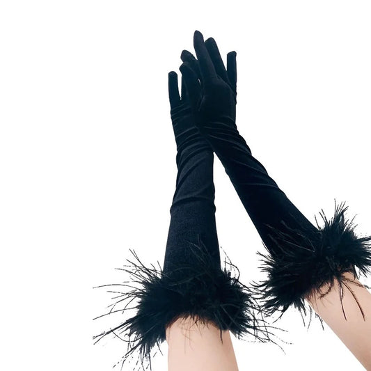 Black Fur Gloves