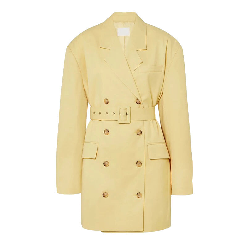 Monica Oversized Yellow Mini Blazer Dress