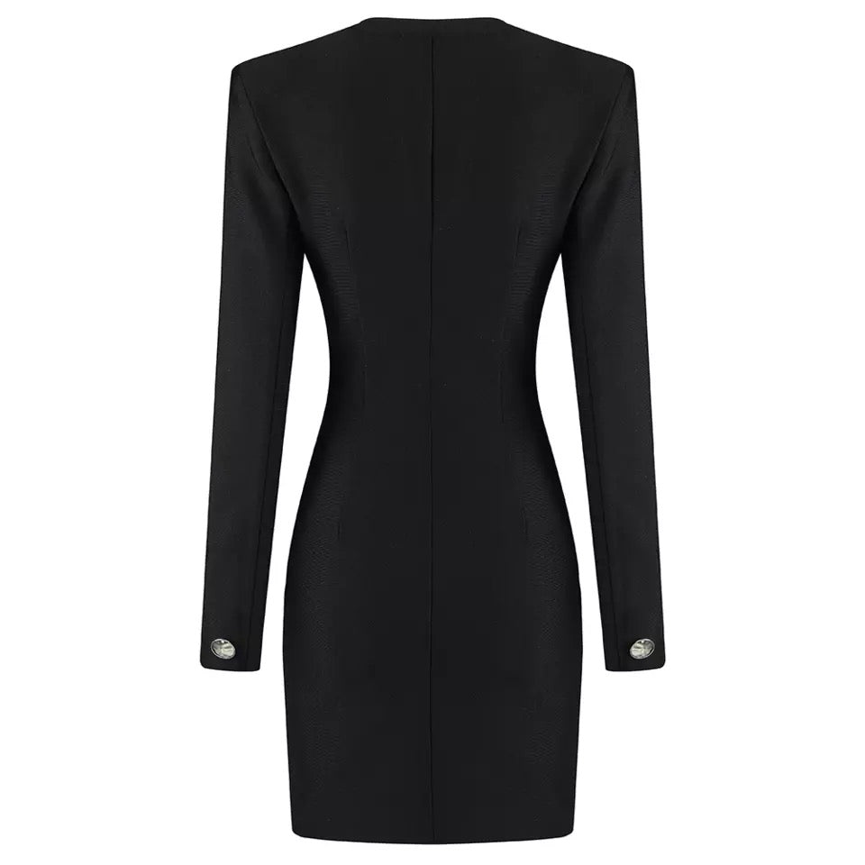 Black Lace Up Mini Dress