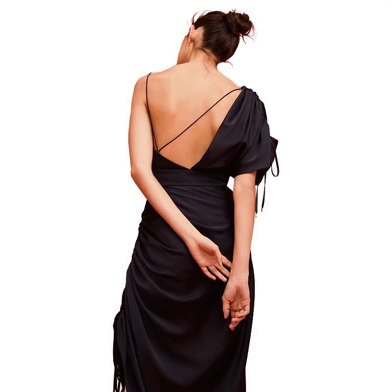Aina Drawstring One Strap Dress
