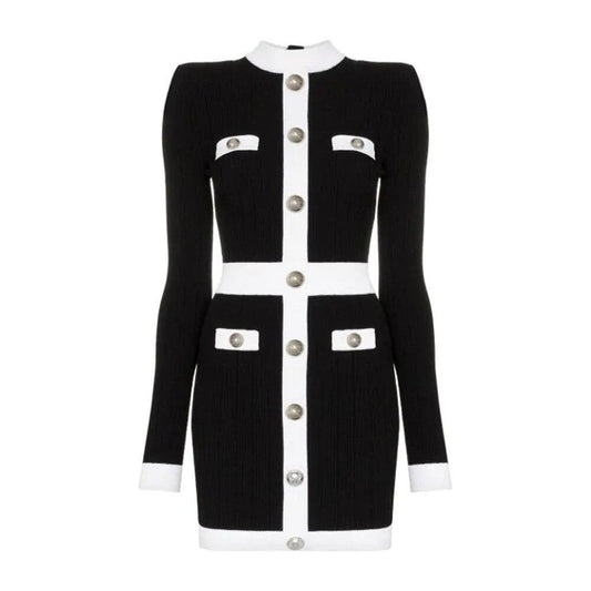 Knit Sheath Black Dress