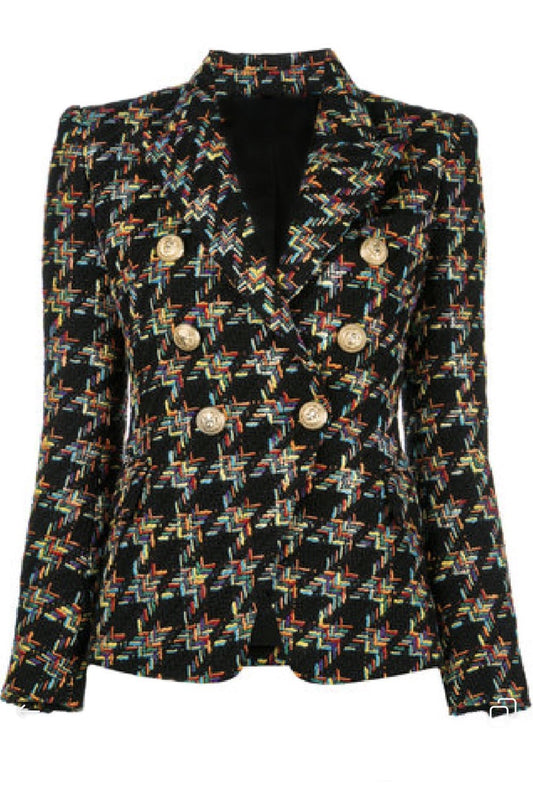 Tweed Button Blazer