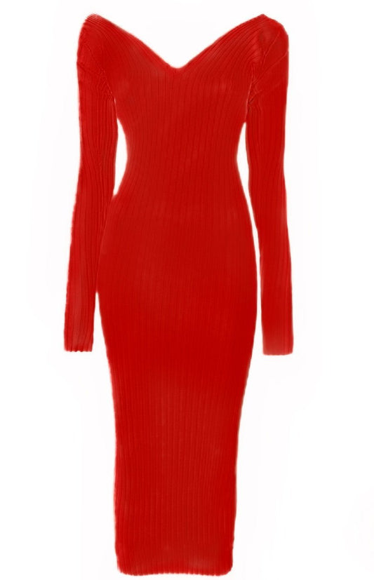 Ribbed Off the Shoulder Dress - 3 Colors
