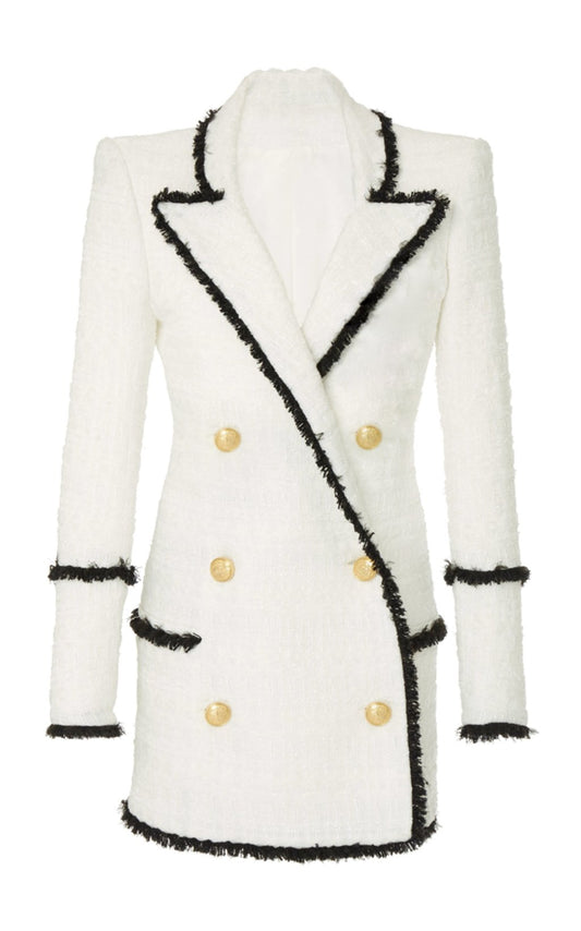 Black & White Tweed Blazer Dress