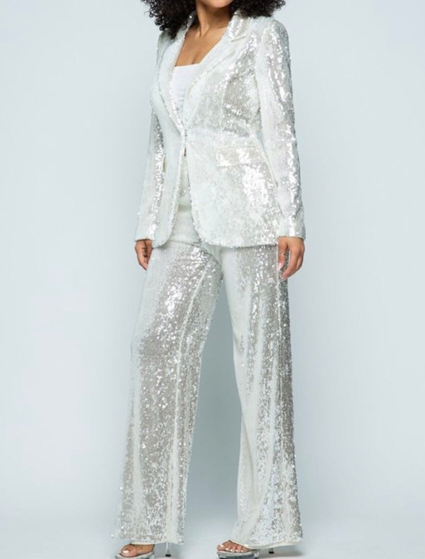 Sequins Blazer & Pants Sets