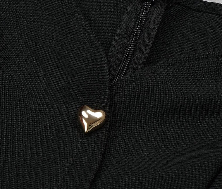 Black Off Shoulder Belted Dress