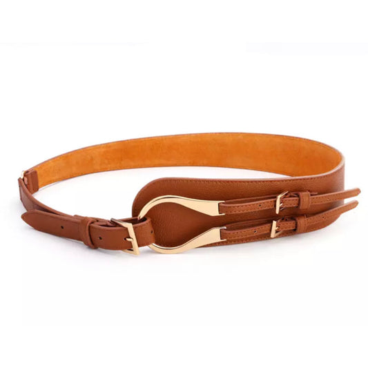Liz Faux Leather Brown Belt