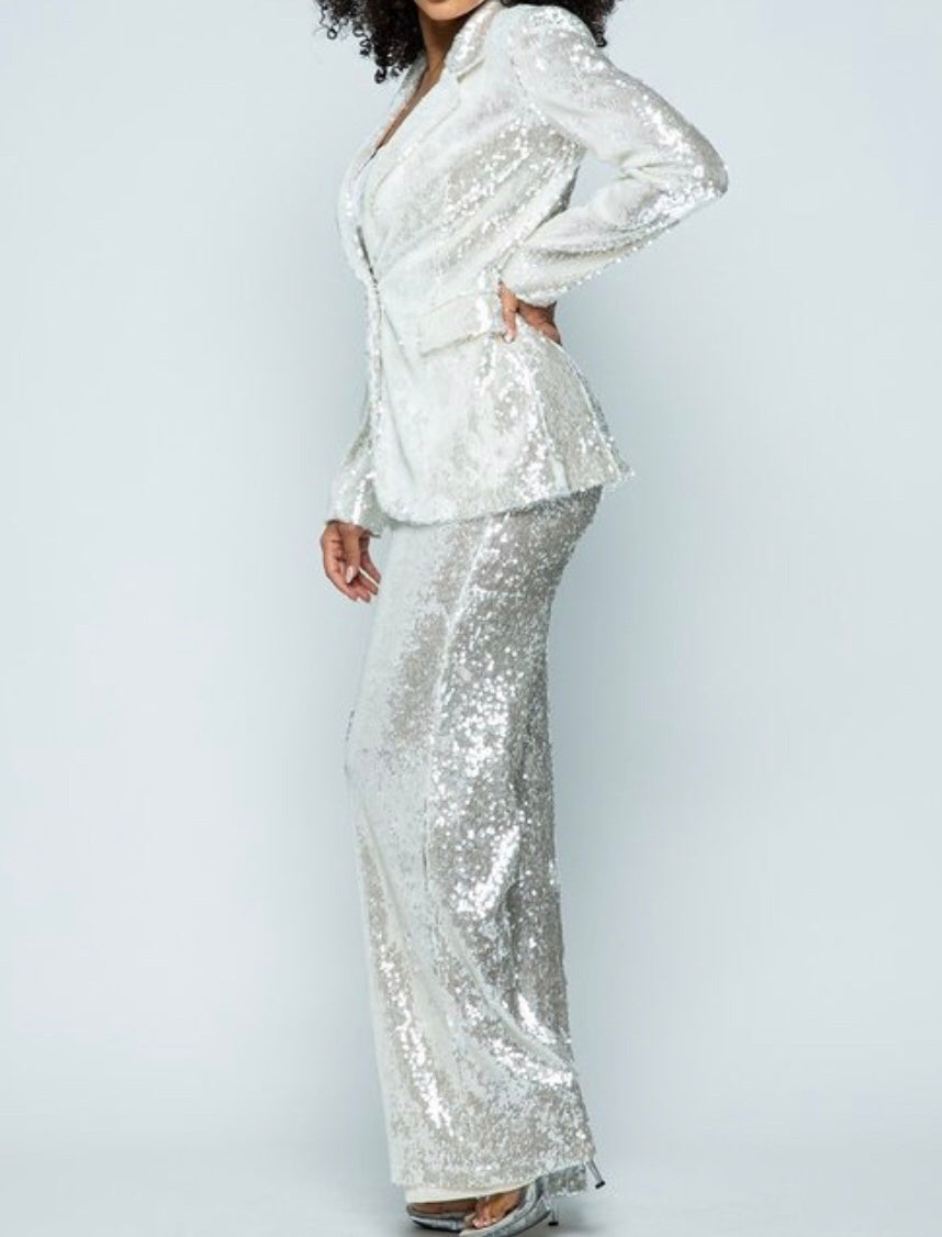 Sequins Blazer & Pants Sets