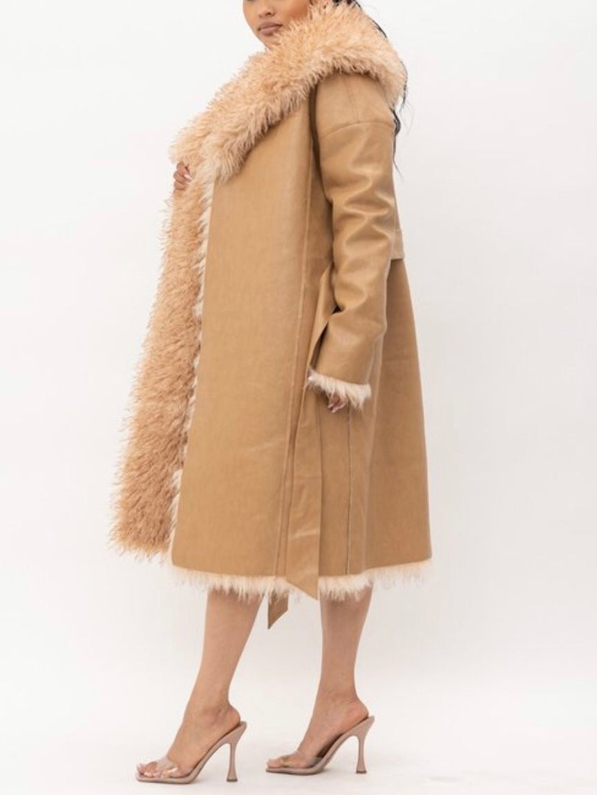 Fur Reversible Taupe Coat