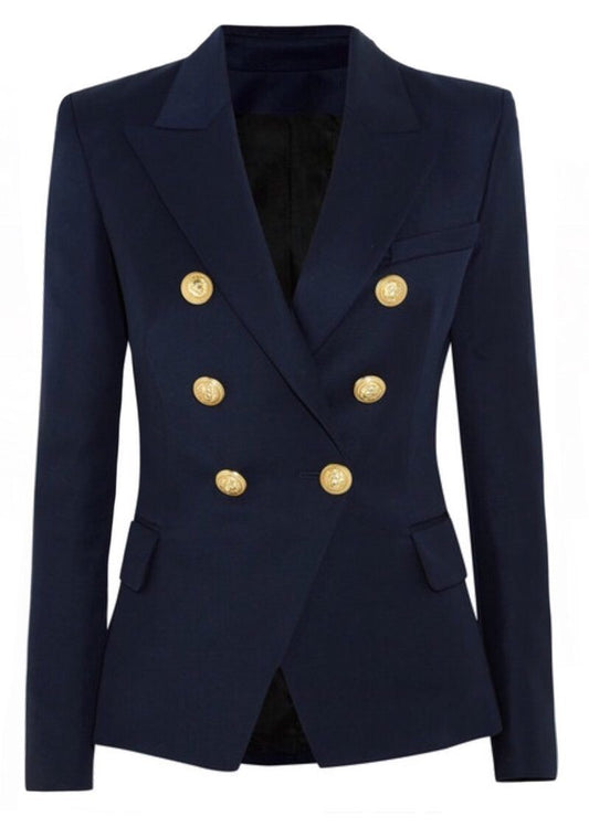 Gold Buttons Navy Blazer