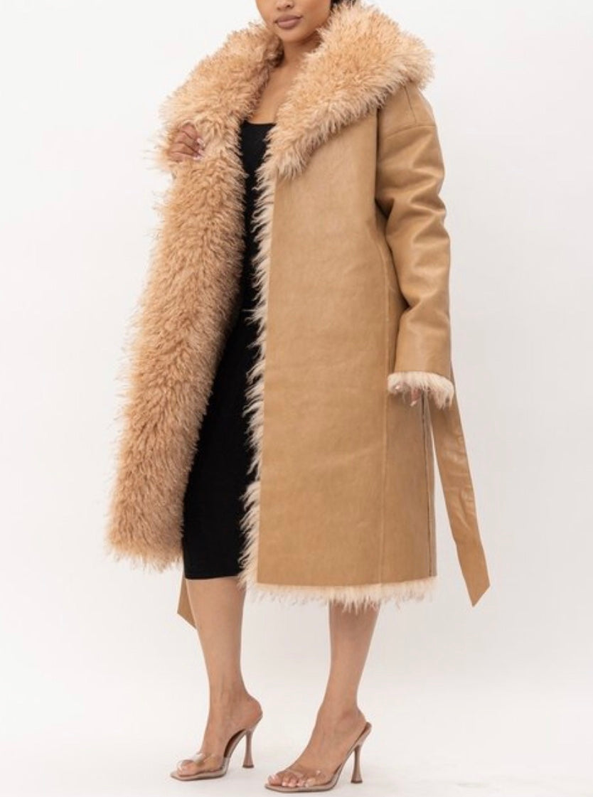 Fur Reversible Taupe Coat