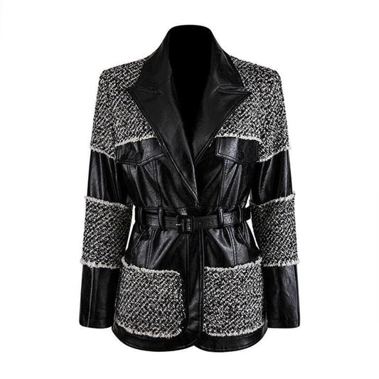 Leather Tweed Jacket