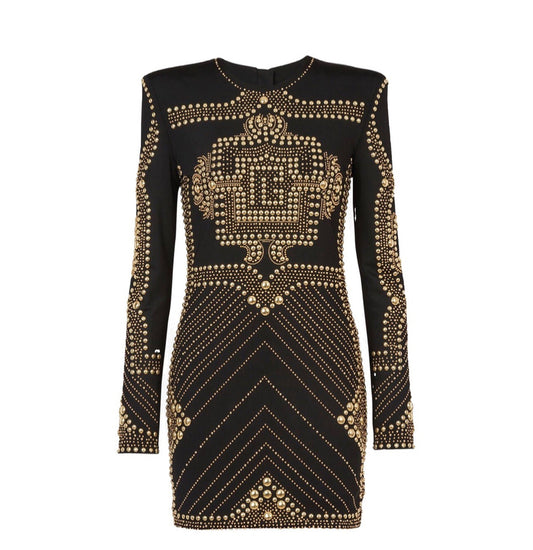 Black Studded Mini Dress