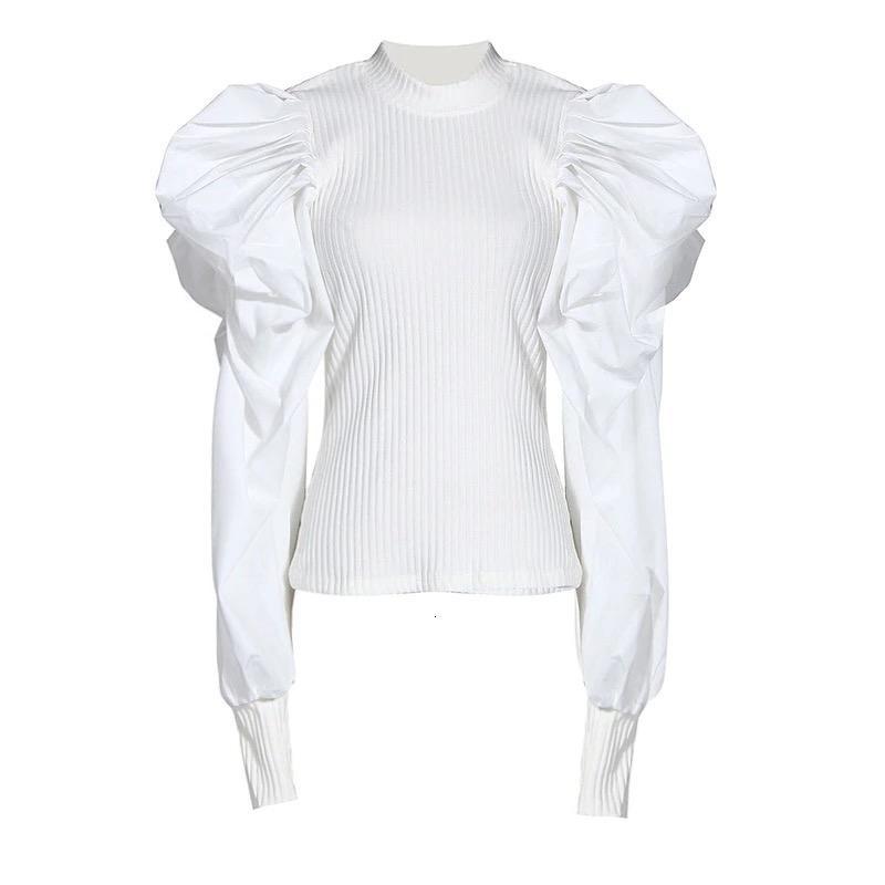 Ribbed Puff Sleeve Top