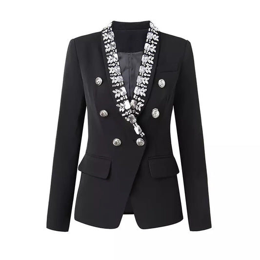 Adele Crystal Black Blazer