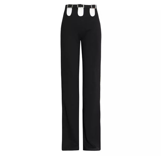 Black Cutout Kathy Pants