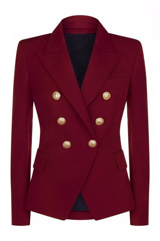 Gold Buttons Wine Blazer