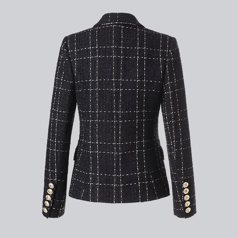 Tweed Plaid Black Blazer