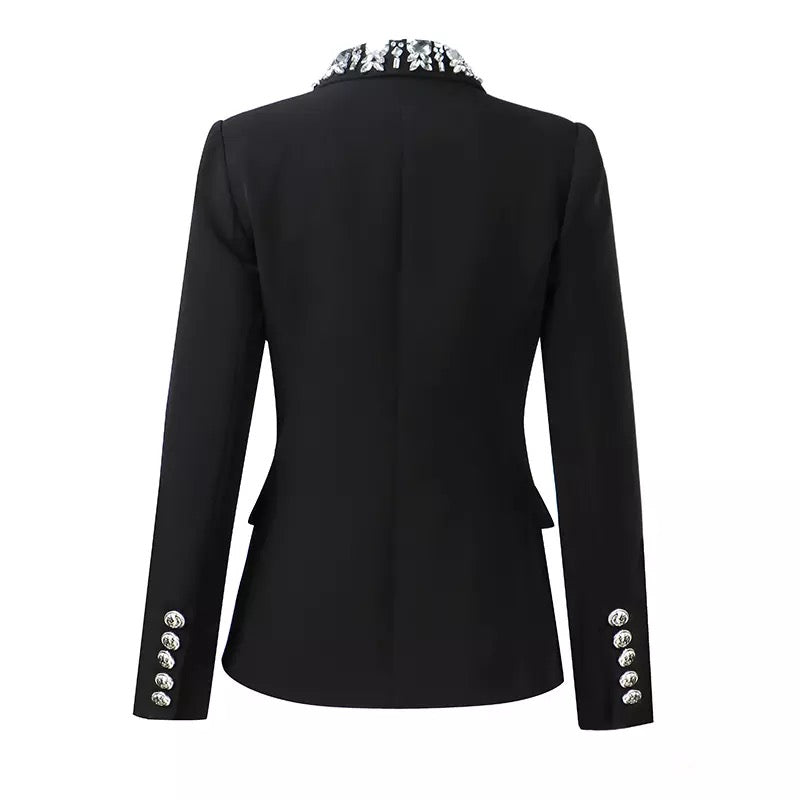 Adele Crystal Black Blazer