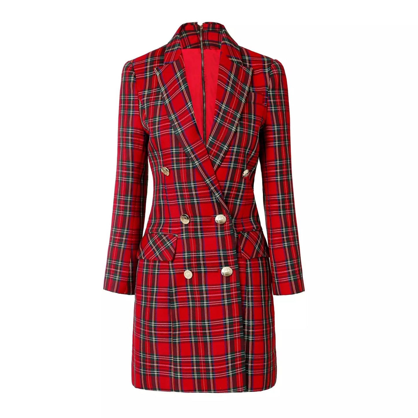 Plaid Red Rae Blazer Dress