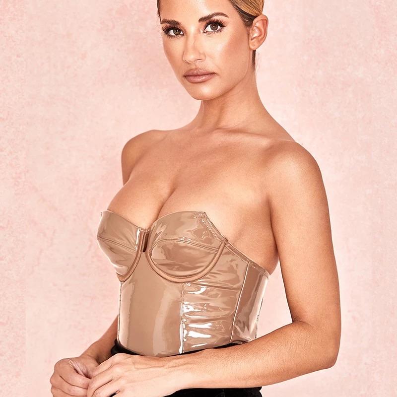 Strapless Patent Tube Bodysuit